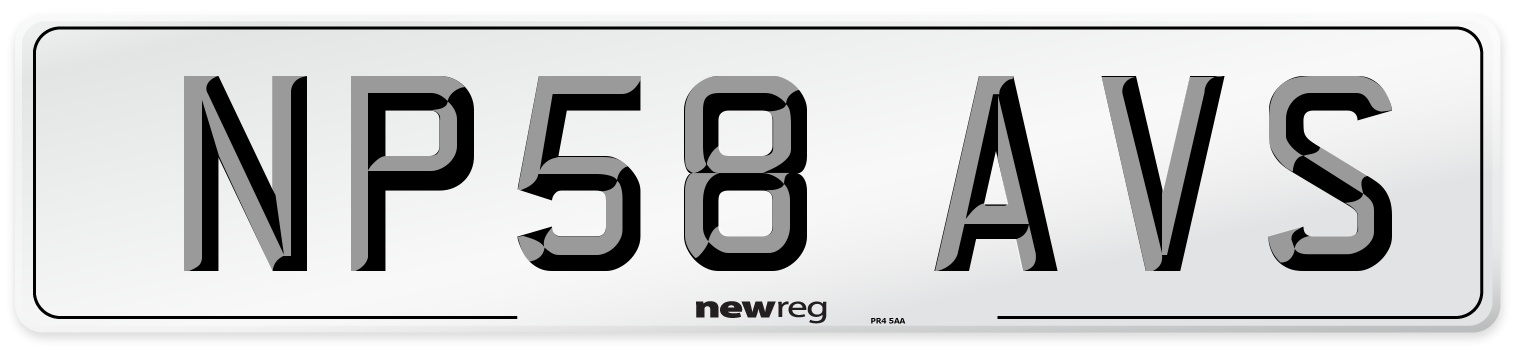 NP58 AVS Number Plate from New Reg